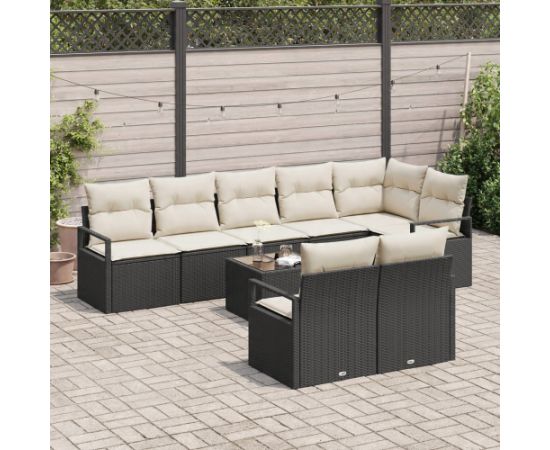 Zestaw kanapowy vidaXL 8-elementowy z poduszkami Ciemnobrązowy Polirattan Dārza mēbeļu komplekti