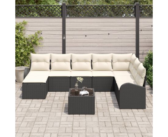 Vidaxl Zestaw 8 częściowy sofy ogrodowej z poduszkami brązowy polirattan Dārza mēbeļu komplekti