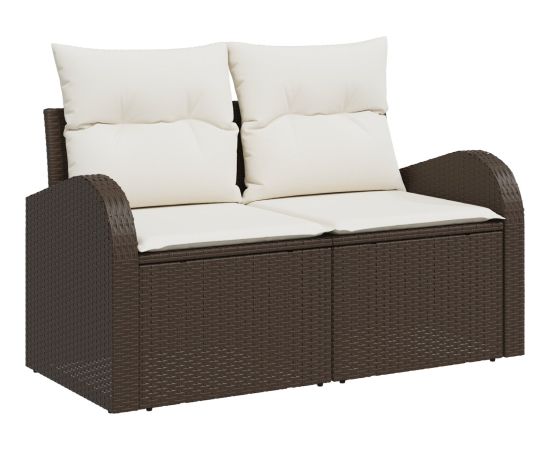 Zestaw 7-częściowy vidaXL Sofa Ogrodowa z poduszkami Szary Polirattan Dārza mēbeļu komplekti