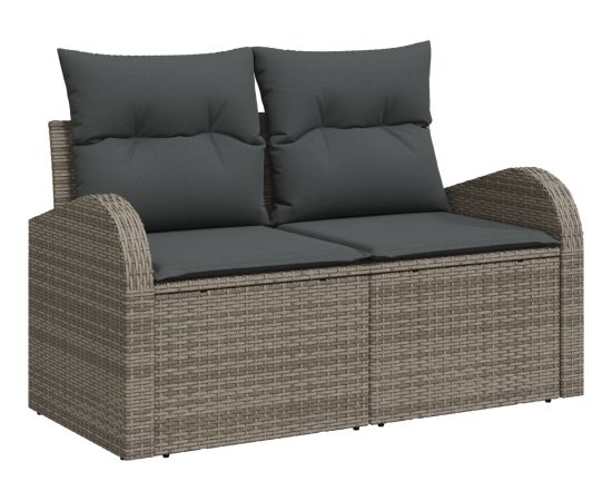 vidaXL 6-częściowy zestaw sof ogrodowych z poduszkami czarny polirattan Dārza mēbeļu komplekti