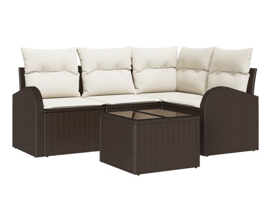 Zestaw Sofa Ogrodowa vidaXL 4 Częściowy z Poduszkami Szary Polirattan Dārza mēbeļu komplekti