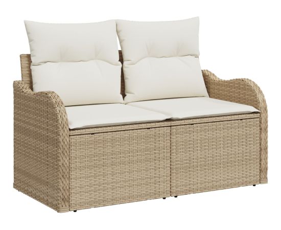 vidaXL Zestaw 5-częściowy sof ogrodowych z poduszkami Beżowy Polirattan Dārza mēbeļu komplekti