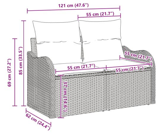 vidaXL 5-częściowy zestaw sof ogrodowych z poduszkami Beżowy Polirattan Akacja Dārza mēbeļu komplekti