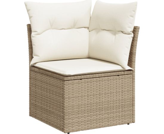 vidaXL Zestaw Sofy Ogrodowej 9 Elementów z Poduszkami Beżowy Polirattan Dārza mēbeļu komplekti