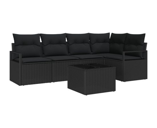 Vidaxl Zestaw 6-częściowy sof ogrodowych z poduszkami beżowy polirattan Dārza mēbeļu komplekti