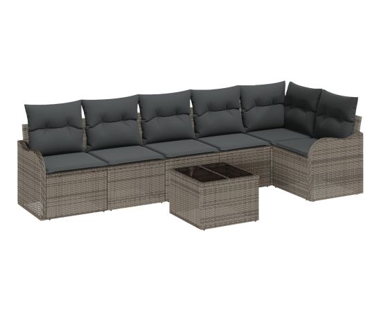 vidaXL 6-częściowy zestaw sof ogrodowych z poduszkami czarny polirattan Dārza mēbeļu komplekti