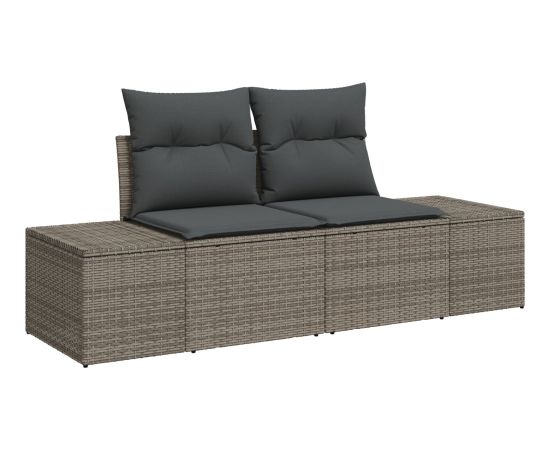 vidaXL 10-elementowy zestaw sof ogrodowych z poduszkami czarny polirattan Dārza mēbeļu komplekti