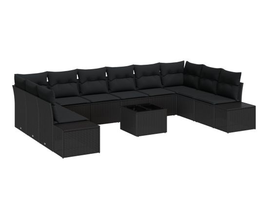 vidaXL 11-elementowy zestaw sof ogrodowych z poduszkami Beżowy Polirattan Dārza mēbeļu komplekti