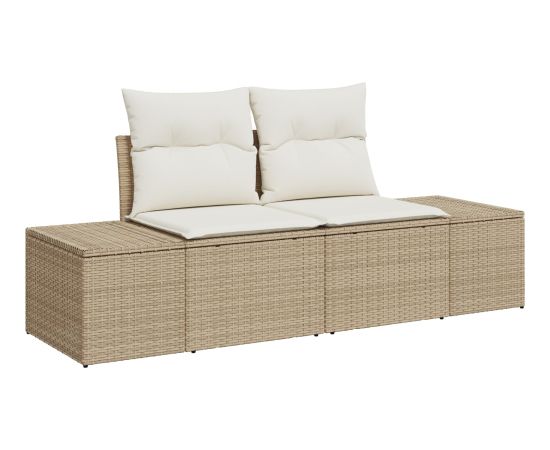 vidaXL 6-częściowy Zestaw Sofa Ogrodowa z Poduszkami Beżowy Poly Rattan Dārza mēbeļu komplekti