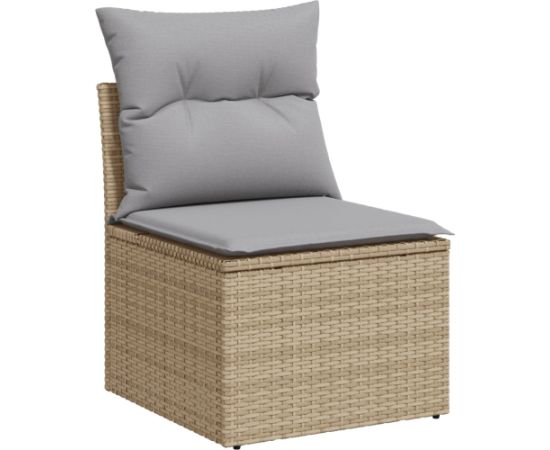 vidaXL Zestaw 4-elementowy sofa ogrodowa z poduszkami Beżowy Polirattan Dārza mēbeļu komplekti