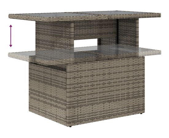 vidaXL Zestaw Sof Ogrodowych 7 Części z Poduszkami Szary Poli Rattan Dārza mēbeļu komplekti