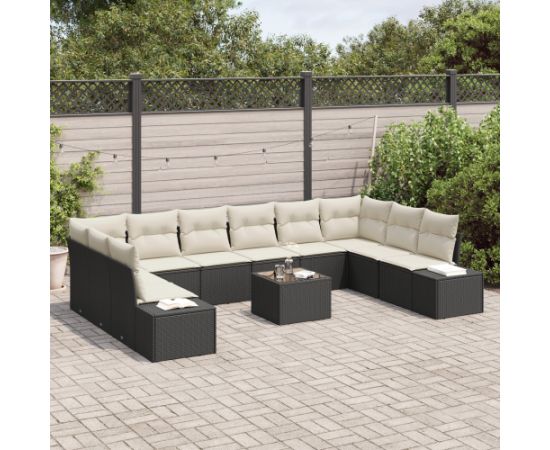 vidaXL Zestaw 10-częściowy sof ogrodowych z poduszkami brązowy polirattan Dārza mēbeļu komplekti