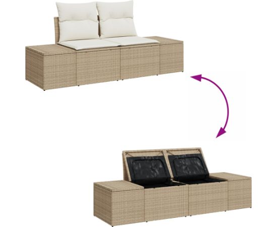 vidaXL Zestaw 6 elementów sof ogrodowych z poduszkami w beżowym poliesterze Dārza mēbeļu komplekti