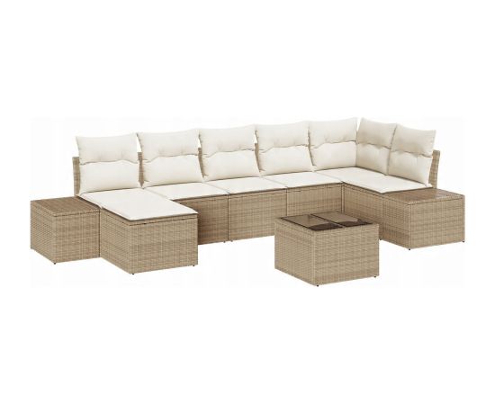 vidaXL Zestaw Sof Ogrodowych 8 elementów z Poduszkami Brązowy Polirattan Dārza mēbeļu komplekti