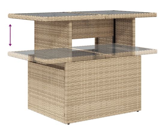 vidaXL Zestaw Sofy Ogrodowej 7 Części z Poduszkami Beżowy Polirattan Dārza mēbeļu komplekti