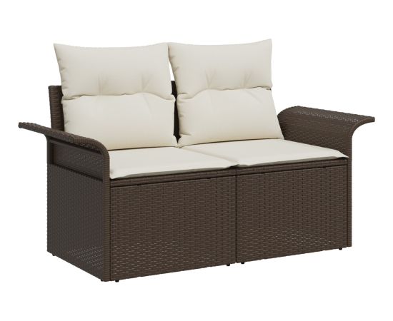 vidaXL 10 Częściowy Zestaw Sof Ogrodowych z Poduszkami Brązowy Polirattan Dārza mēbeļu komplekti