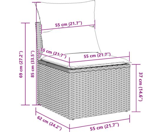 vidaXL Zestaw sof ogrodowych 8-elementowy z poduszkami brązowy polirattan Dārza mēbeļu komplekti