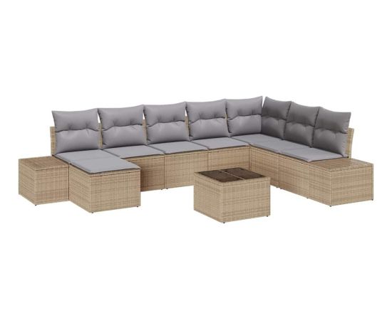 vidaXL Zestaw Sof Ogrodowych 9 Sztuk z Poduszkami Czarne Polirattan Dārza mēbeļu komplekti