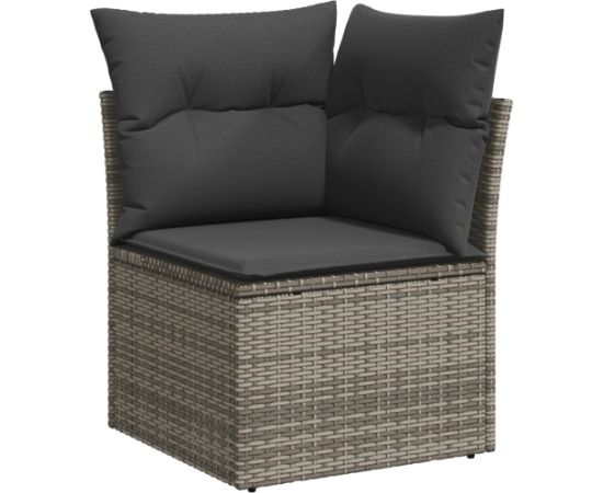 vidaXL Czteroczęściowy Zestaw Sof Ogrodowych z Poduszkami Szary Polirattan Dārza mēbeļu komplekti