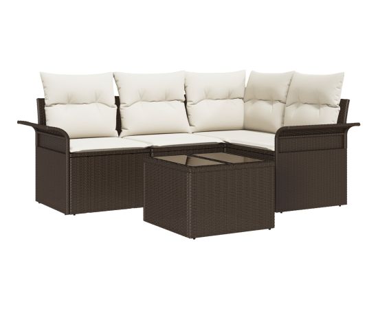 vidaXL Zestaw Sof Ogrodowych 4 Części z Poduszkami Szary Polirattan Dārza mēbeļu komplekti