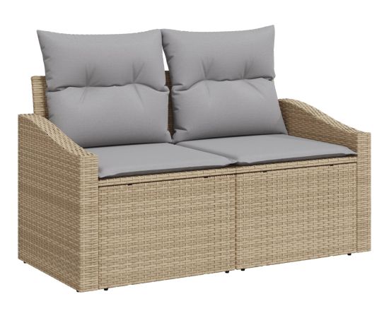 vidaXL 9 Elementowy Zestaw Sof Ogrodowych z Poduszkami Beżowy Polirattan Akacja Dārza mēbeļu komplekti