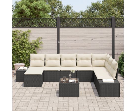 vidaXL 8-częściowy zestaw sofy ogrodowej z poduszkami brązowy polirattan Dārza mēbeļu komplekti