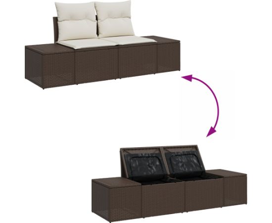 vidaXL 7-Częściowy Zestaw Sof Ogrodowych z Poduszkami Brązowy Polirattan Dārza mēbeļu komplekti