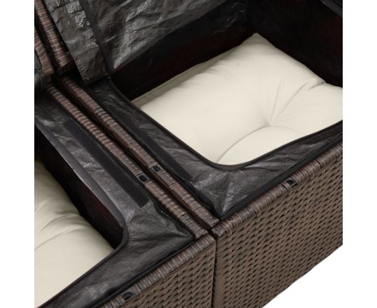 vidaXL Zestaw sof ogrodowych 5-elementowy z poduszkami Brązowy polirattan Dārza mēbeļu komplekti