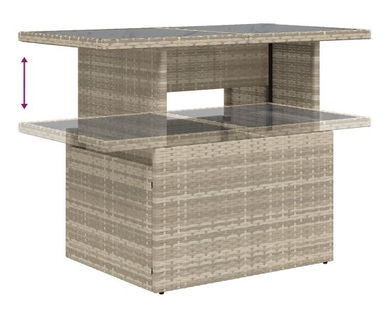 vidaXL 8-częściowy zestaw sof ogrodowych z poduszkami jasnoszary poli rattan Dārza mēbeļu komplekti