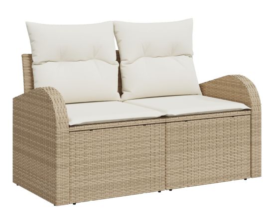 vidaXL 4-częściowy zestaw sof ogrodowych z poduszkami Beżowy Polirattan Dārza mēbeļu komplekti