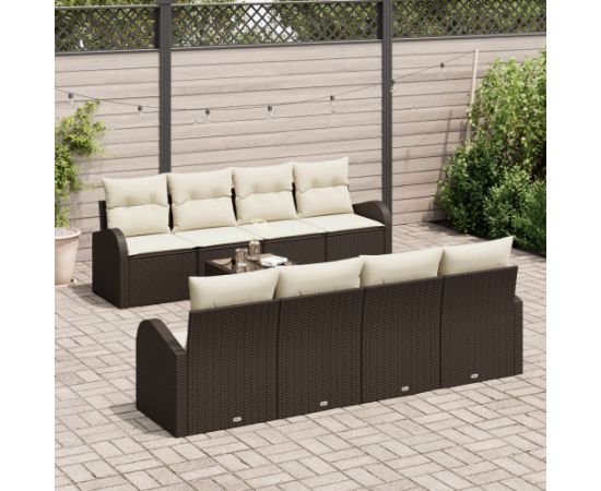 vidaXL 9 Częściowy Zestaw Sof Ogrodowych z Poduszkami Brązowy Polirattan Dārza mēbeļu komplekti