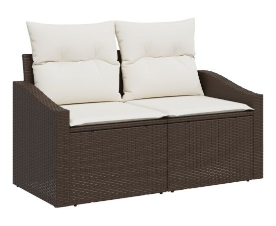 vidaXL Zestaw 8 sof ogrodowych z poduszkami brązowy polirattan Dārza mēbeļu komplekti