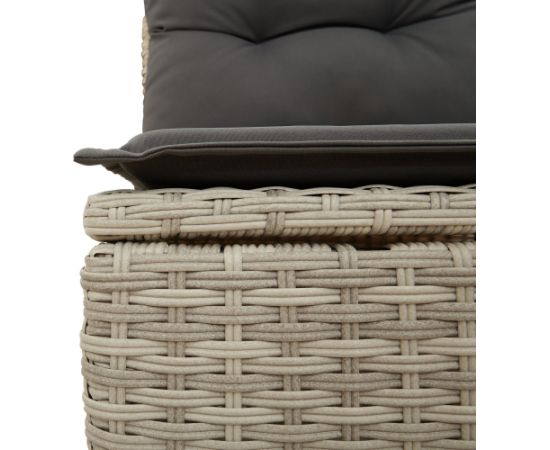 vidaXL 6-częściowy zestaw sof ogrodowych z poduszkami w jasnoszarym polirattanie Dārza mēbeļu komplekti