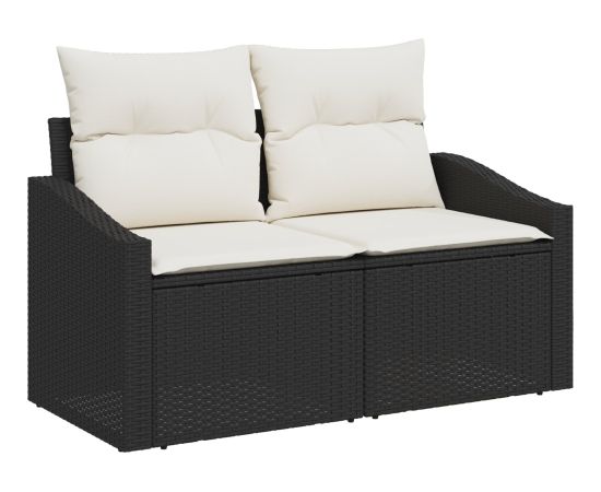 vidaXL 6-elementowy zestaw sofy ogrodowej z poduszkami, Czarny Polirattan Dārza mēbeļu komplekti