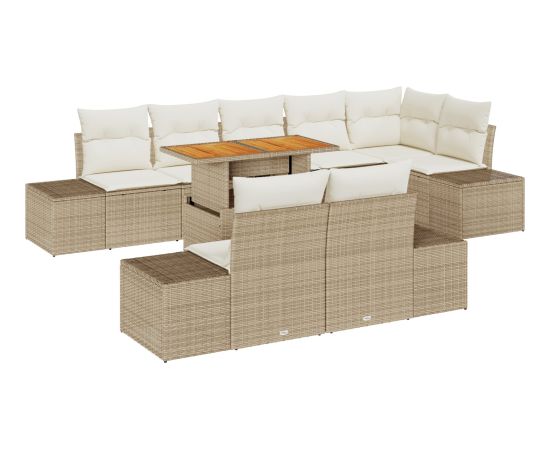 vidaXL 9-częściowy zestaw sof ogrodowych z poduszkami w kolorze beżowym Dārza mēbeļu komplekti