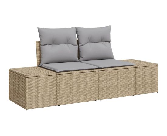 vidaXL 6-częściowy Zestaw Sof Ogrodowych z Poduszkami Beżowy Poli Rattan Dārza mēbeļu komplekti