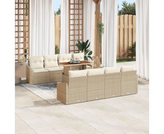 vidaXL Zestaw Sof 7 Części z Poduszkami Beżowy Polirattan Dārza mēbeļu komplekti