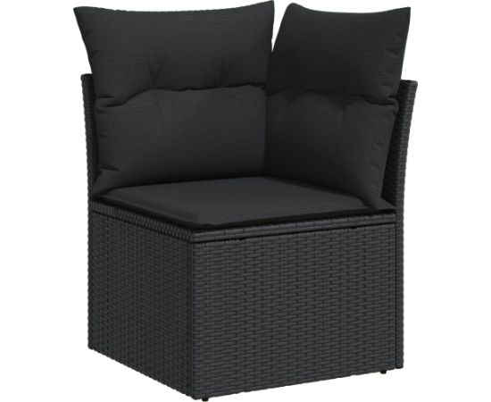 vidaXL Zestaw Sofy Ogrodowej 7 części z Poduszkami Czarny Polirattan Dārza mēbeļu komplekti