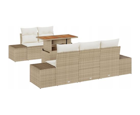 vidaXL Zestaw ogrodowy , beżowy z poduszkami 6-częściowy. Dārza mēbeļu komplekti