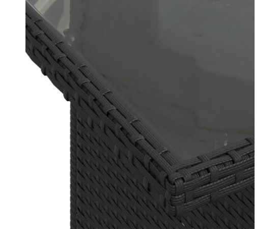 vidaXL 9-elementowy zestaw sof ogrodowych z poduszkami Czarny Poli Rattan Dārza mēbeļu komplekti