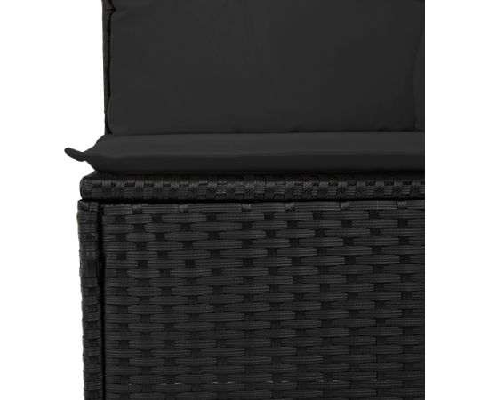 vidaXL 8-częściowy Zestaw Sofy Ogrodowej z Poduszkami Czarny Rattan Dārza mēbeļu komplekti