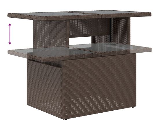 vidaXL 9-częściowy zestaw sof ogrodowych z poduszkami brązowy polirattan Dārza mēbeļu komplekti