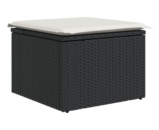 vidaXL 6-częściowy zestaw sof ogrodowych z poduszkami czarny polirattan akacja Dārza mēbeļu komplekti