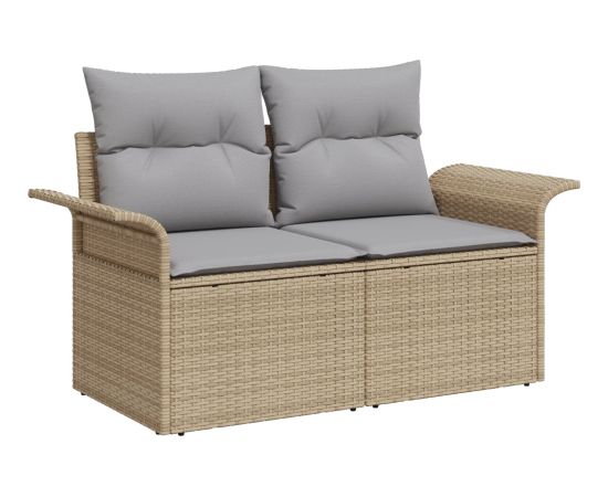 vidaXL Zestaw sof ogrodowych 8 częściowy z poduszkami Beżowy Polirattan Akacja Dārza mēbeļu komplekti