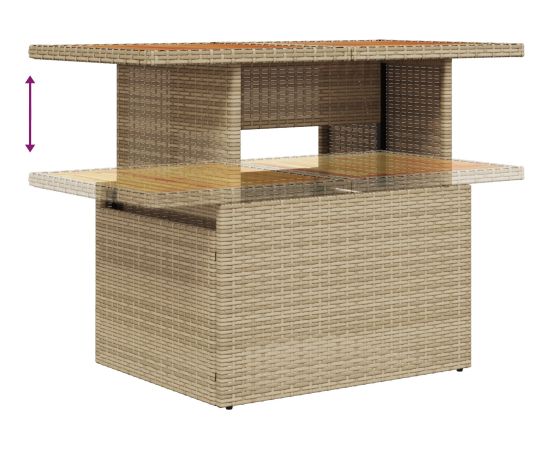 vidaXL Zestaw Jadalny do Ogrodu 8 Części z Poduszkami Beżowy Polirattan Akacja Dārza mēbeļu komplekti