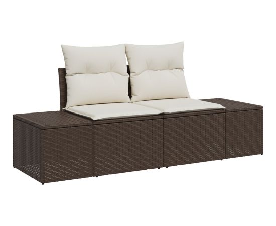 vidaXL Zestaw mebli ogrodowych 8 części z poduszkami brązowy polirattan Dārza mēbeļu komplekti