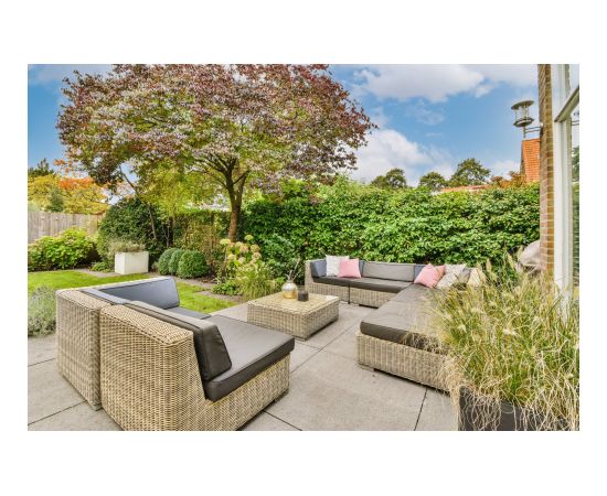 Vidaxl Zestaw sof ogrodowych 10-elementowy z poduszkami Beżowy Polirattan Akacja Dārza mēbeļu komplekti