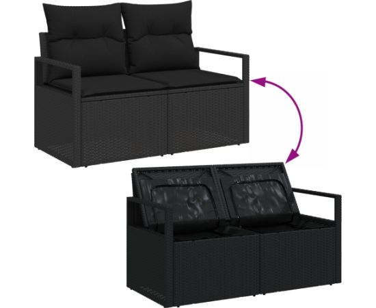 Vidaxl 7-Częściowy Zestaw Sof Ogrodowych z Poduszkami Beżowy Poli Rattan Dārza mēbeļu komplekti