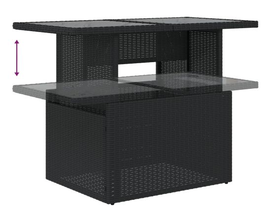 Vidaxl Zestaw sof ogrodowych 6 części z poduszkami Czarny Polirattan Dārza mēbeļu komplekti