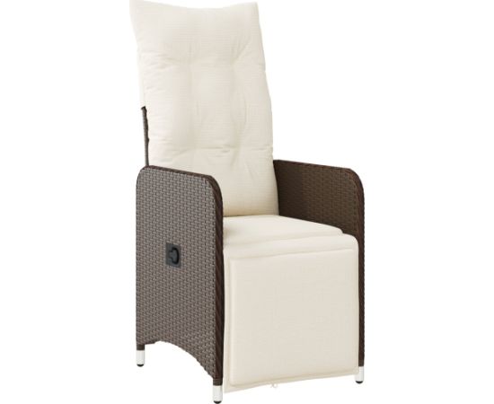 vidaXL 5-częściowy zestaw jadalny brązowy z poduszkami z polirattanu Dārza mēbeļu komplekti